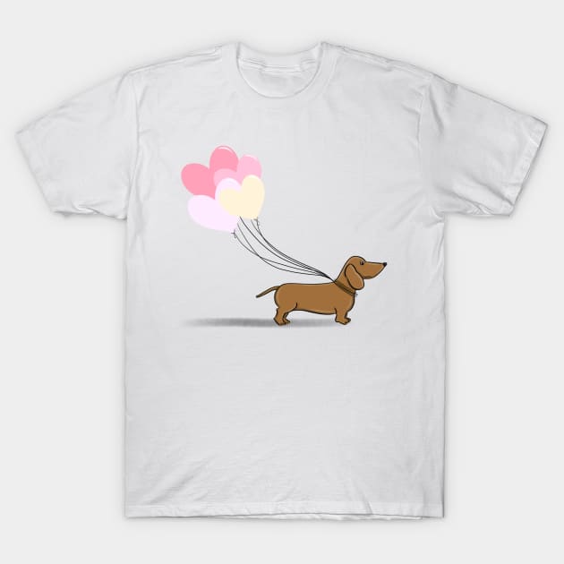 Dachshund T-Shirt by The Pretty Pink Studio